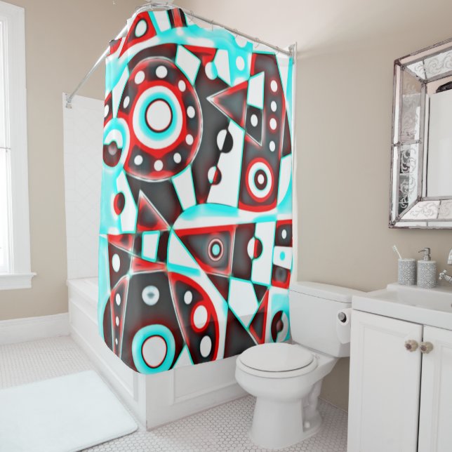 Neon Machine No. 5 Shower Curtain (In Situ)
