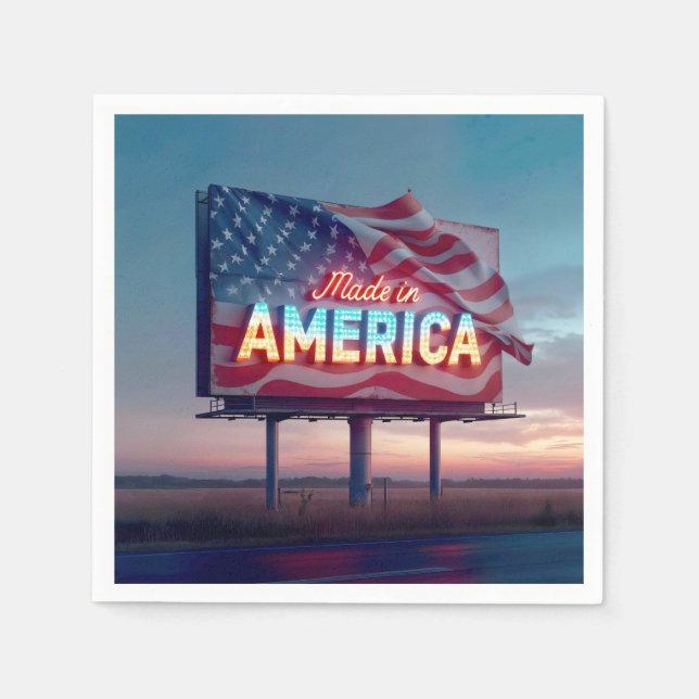 Neon Made In America Billboard Napkin (Front)
