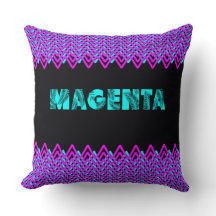 Neon Magenta Chevron Throw Pillow
