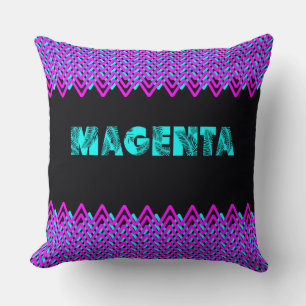 Neon Magenta Chevron Throw Pillow