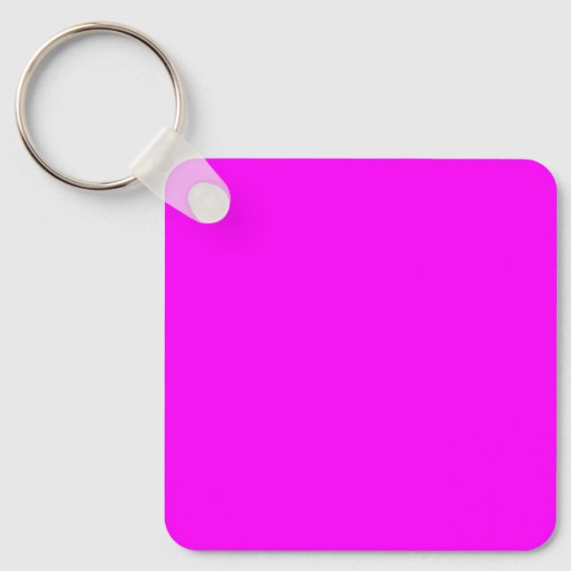 Neon Magenta Solid Colour | Classic Key Ring (Front)