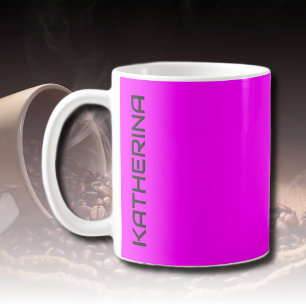 Neon Magenta Solid Colour   Classic Personalised  Coffee Mug