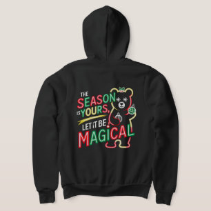 Neon Magical Christmas Bear cozy winter Hoodie