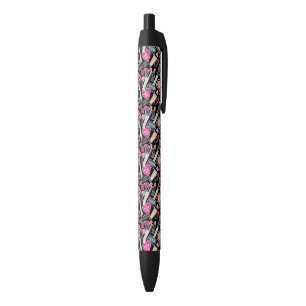 Neon Makeup Pattern Black Ink Pen