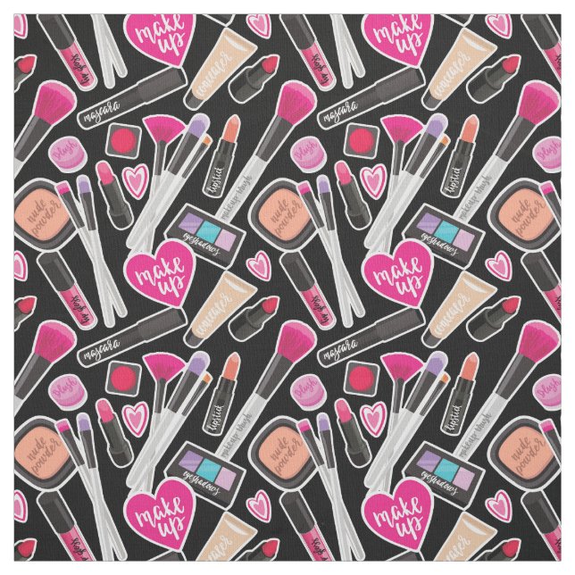 Neon Makeup Pattern Fabric (Swatch)