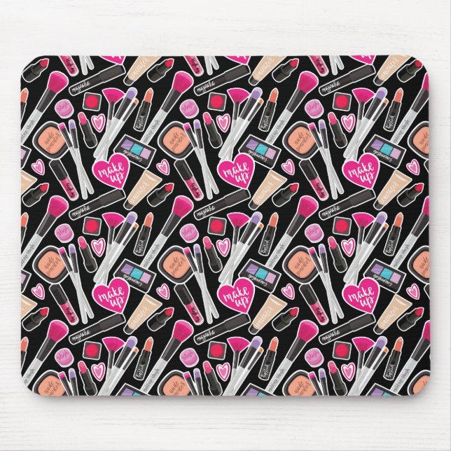 Neon Makeup Pattern Mouse Mat (Front)