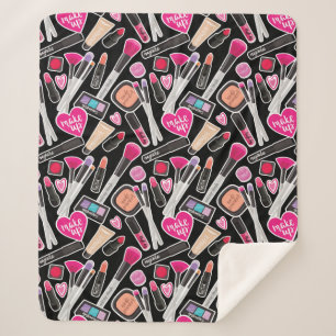 Neon Makeup Pattern Sherpa Blanket