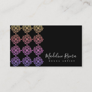 Neon Mandala Henna Artist Yoga Macrame Business Card