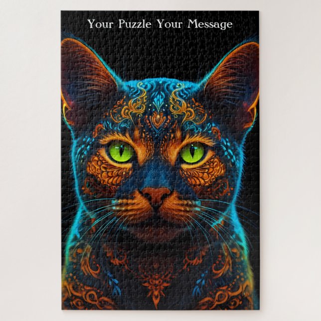 Neon Mandala Majesty Jigsaw Puzzle (Vertical)