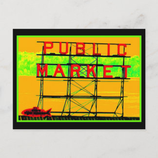 Neon Market Postcard
