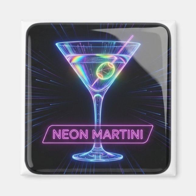 Neon Martini Glow Magnet (Front)