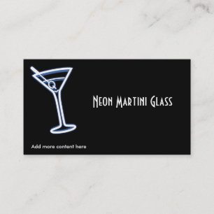 Neon Martini Mixology Bar Business Card Template