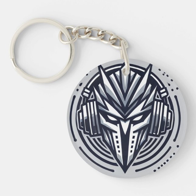 "Neon Mask Vibes: DJ Persona Logo". Key Ring (Front)
