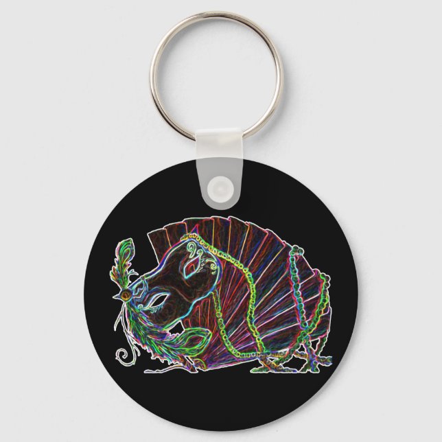 Neon Masquerade Keychain (Front)