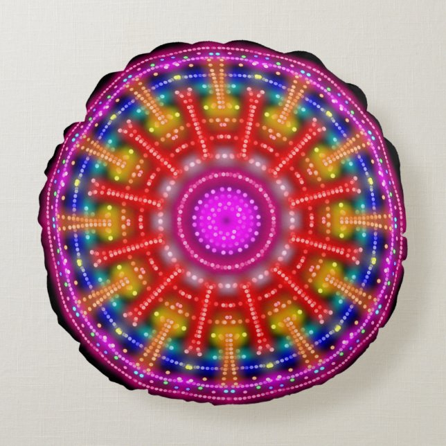 Neon Medallion Round Cushion (Front)