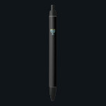 Neon Menorah Black Ink Pen<br><div class="desc">Blue menorah in neon sign style.</div>