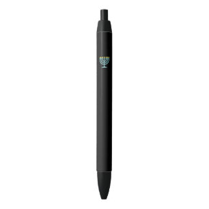 Neon Menorah Black Ink Pen