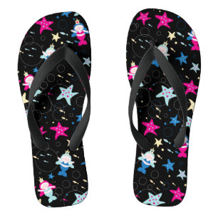 NEON Mermaid Sea Life Fish Starfish Birthday Party Flip Flops