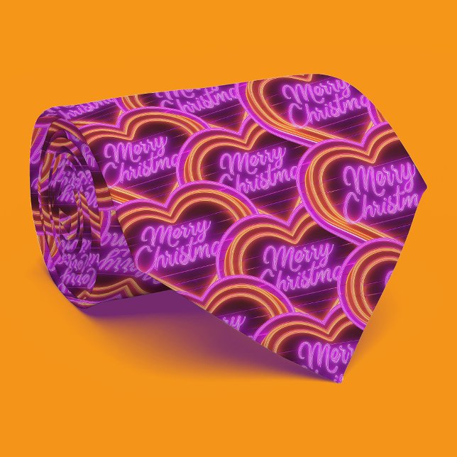Neon Merry Christmas Love Heart Tie (Creator Uploaded)