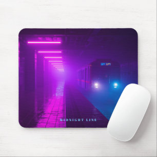 Neon Metro Cyberpunk  – Retro Synthwave Vap Mouse Mat