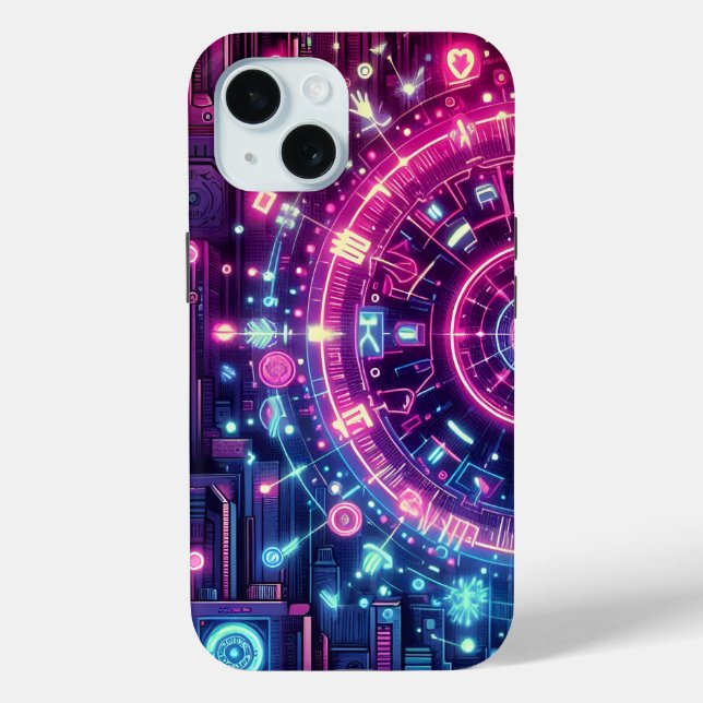 Neon Metropolis Case-Mate iPhone Case (Back)