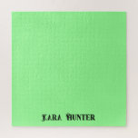 Neon Mint Colour | Modern Black Personalised Scrip Jigsaw Puzzle<br><div class="desc">Neon Mint Colour Background and Modern Black Personalised Script,  Name ,  Last Name Classic | Simple | Elegant | Professional | Bussines</div>