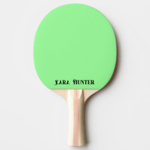 Neon Mint Colour Modern Black Personalised Scrip Ping Pong Paddle
