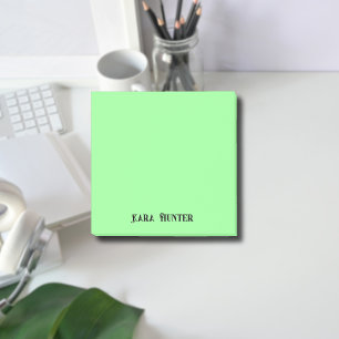 Neon Mint Professional Minimalist Black Script Post-it Notes