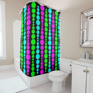Neon Modern Rectangles  Shower Curtain