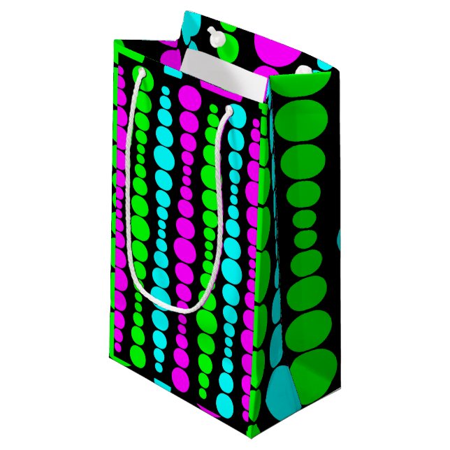 Neon Modern Rectangles  Small Gift Bag (Front Angled)
