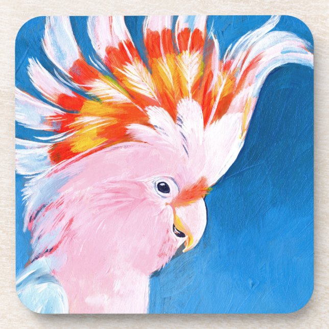 Neon Mohawk - Pink Cockatoo Coaster (Front)