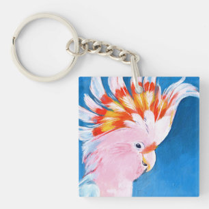 Neon Mohawk - Pink Cockatoo Key Ring