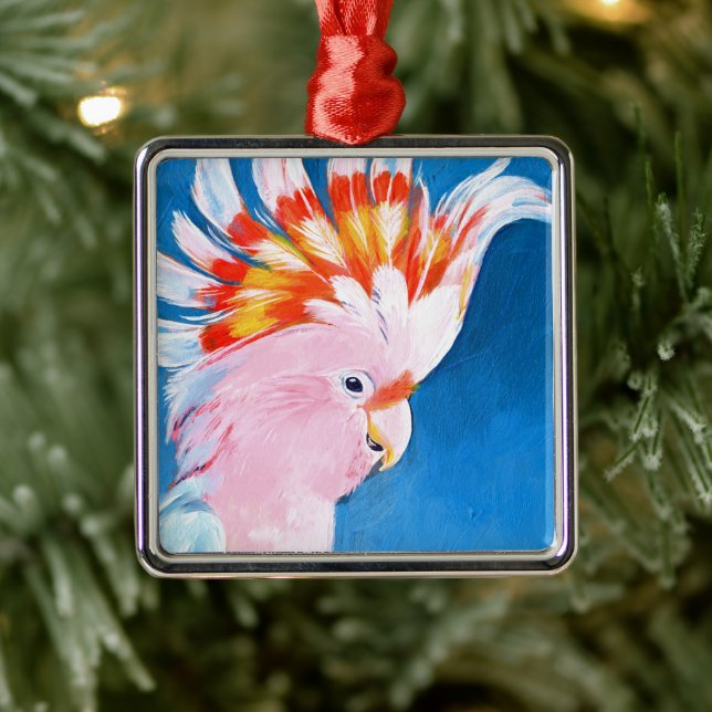 Neon Mohawk - Pink Cockatoo Metal Tree Decoration (Tree)