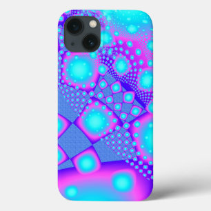 Neon Molecules Psychedelic Fractal iPhone 13 Case