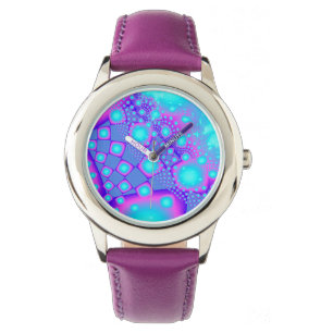 Neon Molecules Psychedelic Fractal Watch