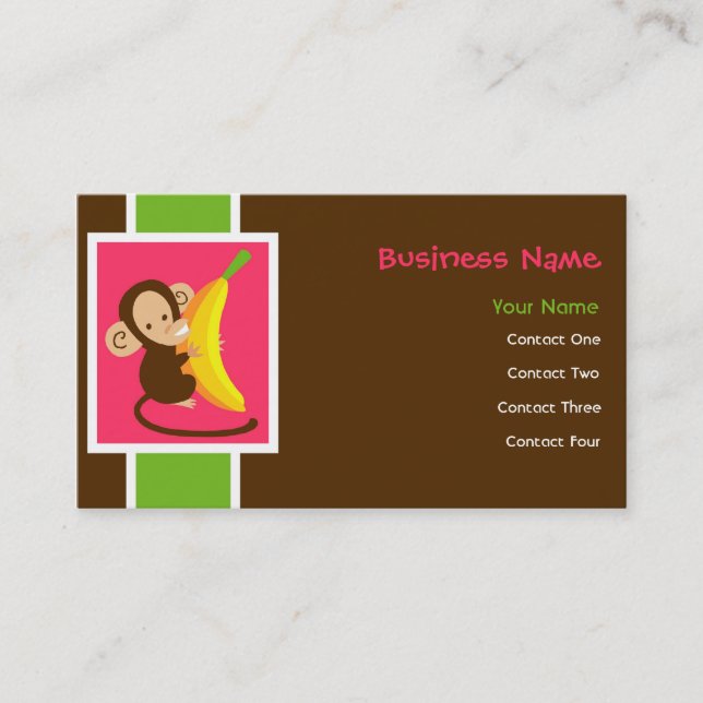 Neon Monkey Business Cards (Front)