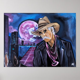 Neon Moon Painting by Alfred Fox Poster
