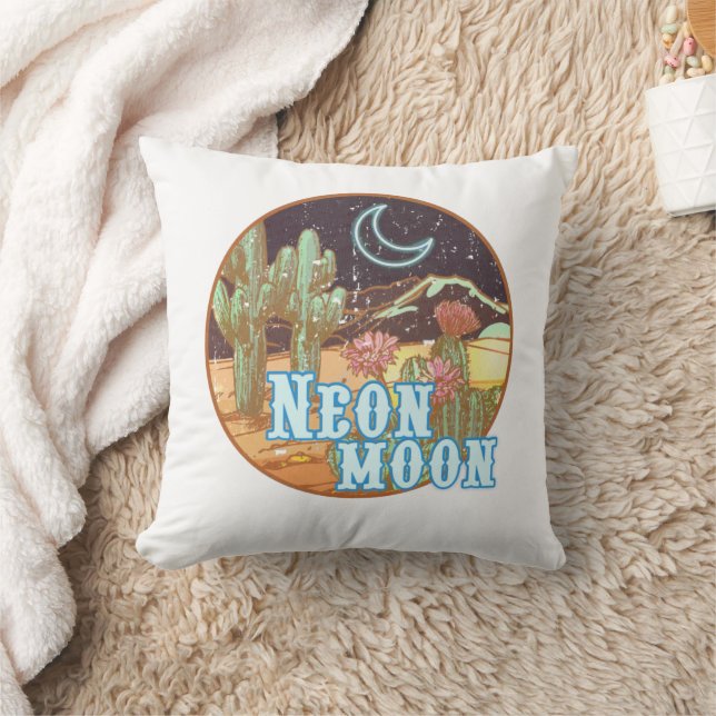 Neon Moon Retro Western Cushion (Blanket)