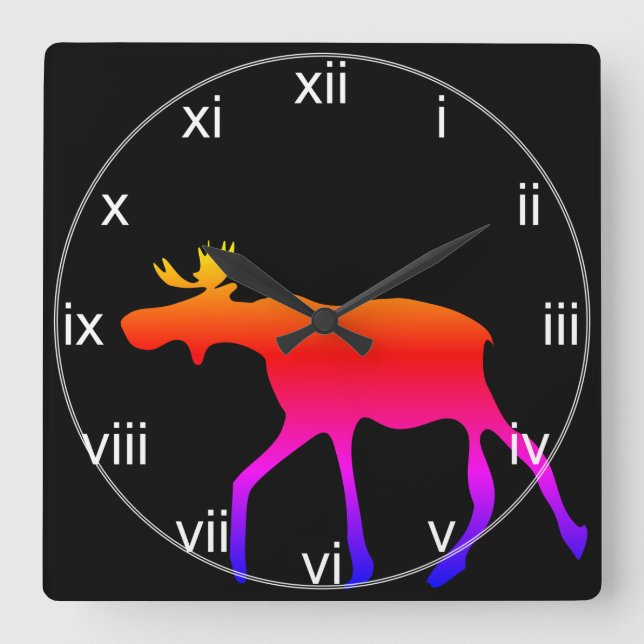 Neon Moose Wall Clock (Front)