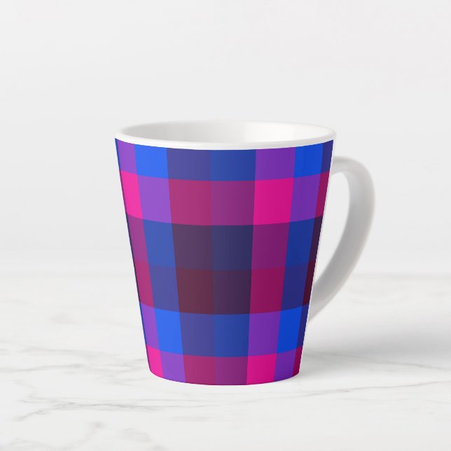 Neon mosaic fusion  latte mug (Right Angle)
