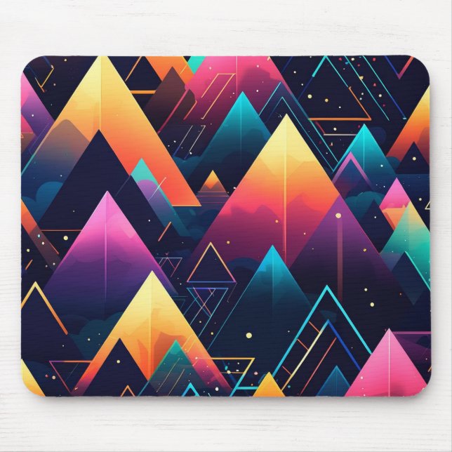 Neon Mountains Mouse Mat (Front)