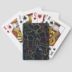 Neon Multicolor Lines Playing Cards