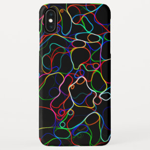 Neon Multicolored Curvy Line Pattern -COOL iPhone XS Max Case