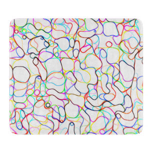 Neon Multicolored Curvy Line Pattern -COOL Cutting Board