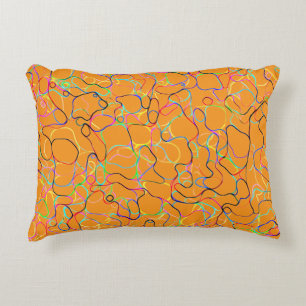 Neon Multicolored Curvy Line Pattern -COOL Decorative Cushion