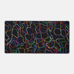 Neon Multicolored Curvy Line Pattern -COOL Desk Mat