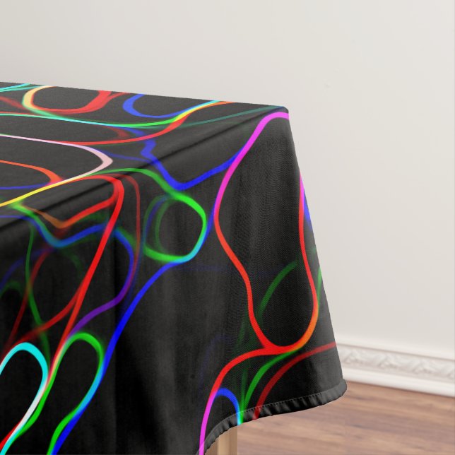 Neon Multicolored Curvy Line Pattern -COOL Tablecloth (In Situ)