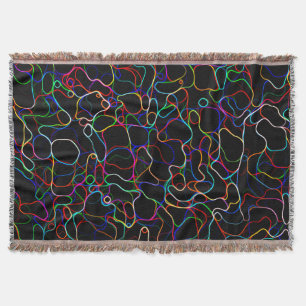 Neon Multicolored Curvy Line Pattern -COOL Throw Blanket