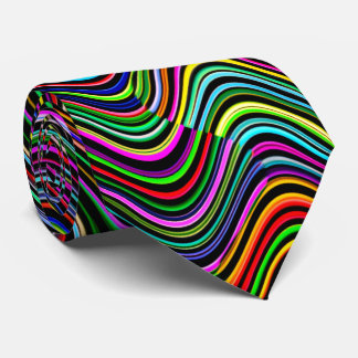 Neon Multicolored Curvy Line Pattern -COOL Tie