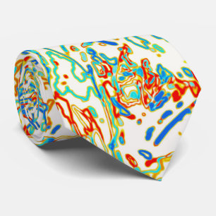 Neon Multicolored Curvy Line Pattern -COOL Tie
